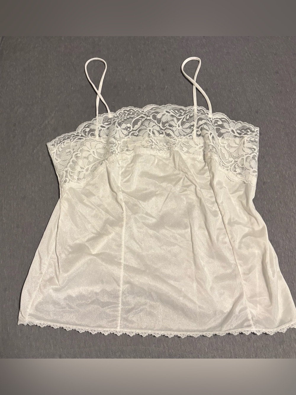 2 for $10- Vintage White Lace & Satin Cami Tank Top
